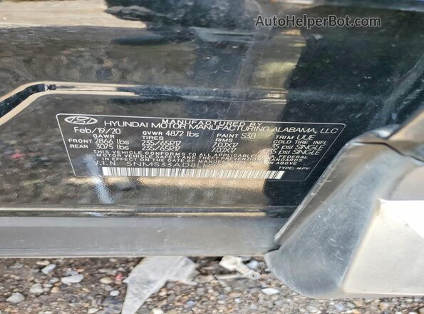 5NMS33AD8LH228982 2020 HYUNDAI SANTA Black Շարժիչի բաժամունքի տեսք