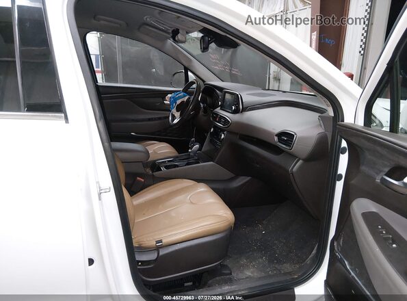 5NMS33AD9KH071834 2019 HYUNDAI SANTA FE White Vista interior delantera