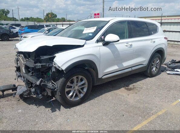 5NMS33ADXKH016955 2019 HYUNDAI SANTA FE White Առջևի ձախ երեք քառորդ տեսարան