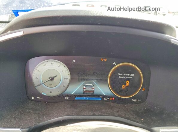 5NMS34AJ2MH311580 2021 HYUNDAI SANTA Синий Вид щитка приборов