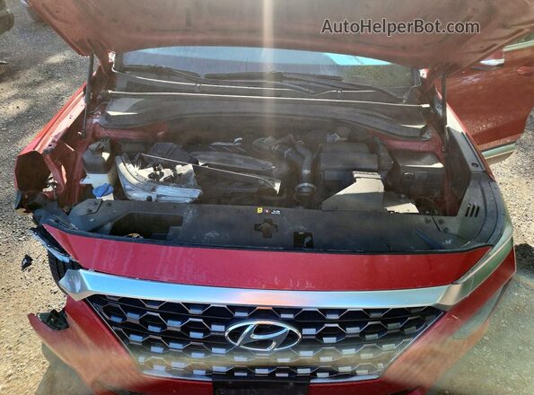 5NMS3CAA4KH090913 2019 HYUNDAI SANTA Burgundy ძრავის განყოფილების ხედი