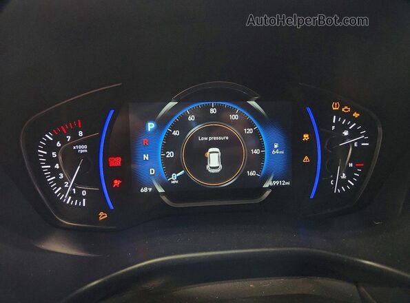 5NMS3CAA6LH259279 2020 HYUNDAI SANTA Blue Instrument cluster view