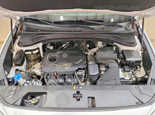 5NMS3CAD0KH007696 2019 HYUNDAI SANTA White ძრავის განყოფილების ხედი