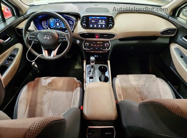 5NMS3CAD0KH007696 2019 HYUNDAI SANTA White წინა პანელის ხედი