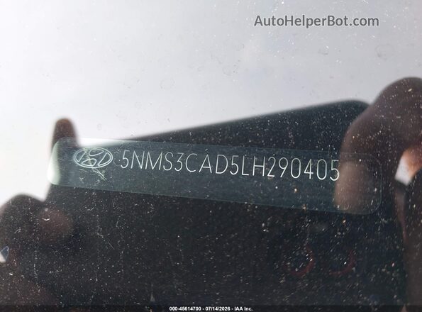 5NMS3CAD5LH290405 2020 HYUNDAI SANTA FE Blue Engine compartment view