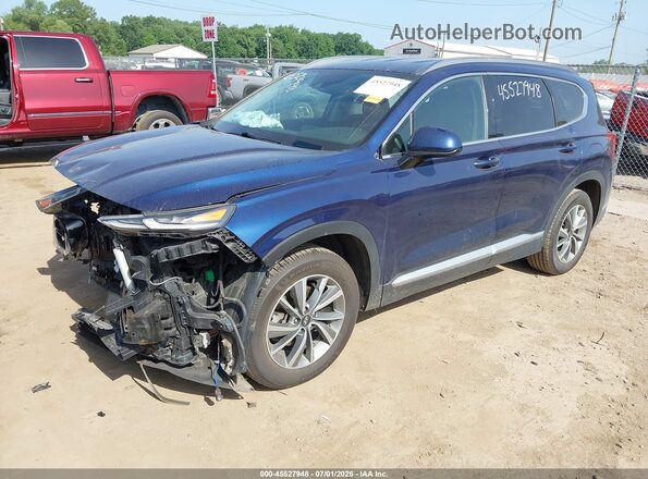 5NMS3CAD6KH068244 2019 HYUNDAI SANTA FE Blue Przód lewy