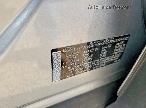 5NMS4DAL2PH531983 2023 HYUNDAI SANTA Silver ძრავის განყოფილების ხედი