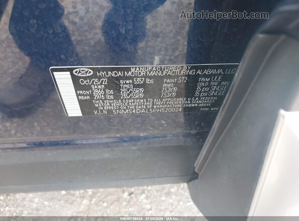 5NMS4DAL5PH520024 2023 HYUNDAI SANTA FE Blue Widok komory silnika