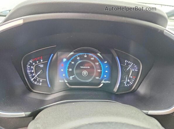 5NMS53AA5KH102500 2019 HYUNDAI SANTA Black Widok zestawu wskaźników