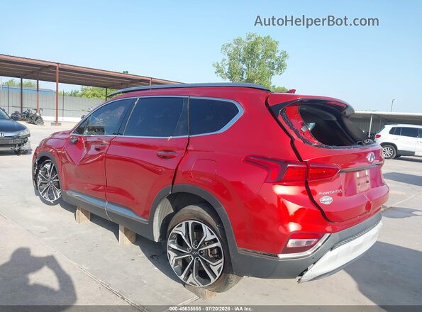 5NMS53AA8KH075227 2019 HYUNDAI SANTA FE Burgundy Trasero izquierdo