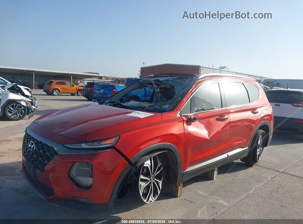 5NMS53AA8KH075227 2019 HYUNDAI SANTA FE Burgundy Vista tres cuartos delantera izquierda
