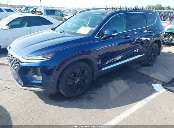 5NMS53AA9KH134088 2019 HYUNDAI SANTA FE Blue Передня ліва чверть