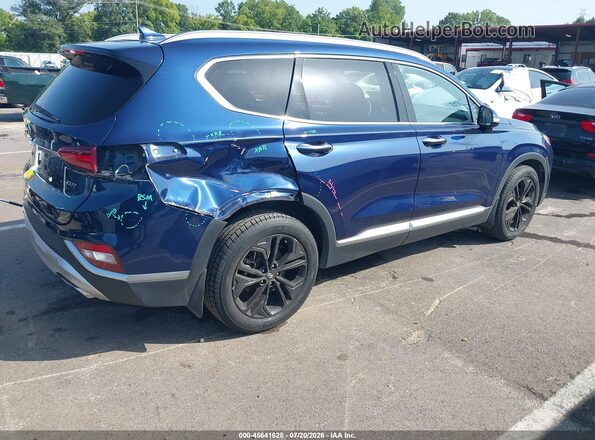 5NMS53AA9KH134088 2019 HYUNDAI SANTA FE Blue Задня права чверть