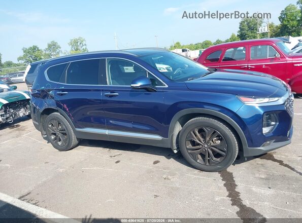 5NMS53AA9KH134088 2019 HYUNDAI SANTA FE Blue Вид задньої частини салону