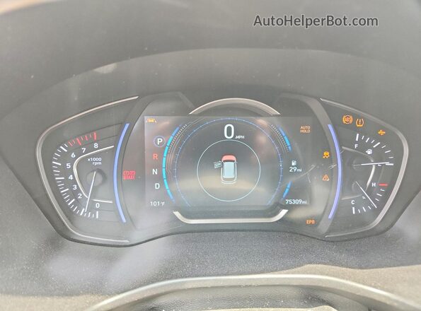 5NMS53AD0LH274445 2020 HYUNDAI SANTA White Սարքավորումների վահանակի տեսք