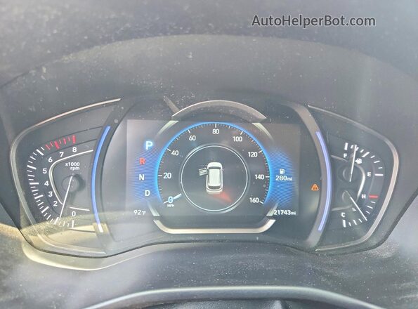 5NMS53AD9KH111243 2019 HYUNDAI SANTA Tan Vista del cuadro de instrumentos