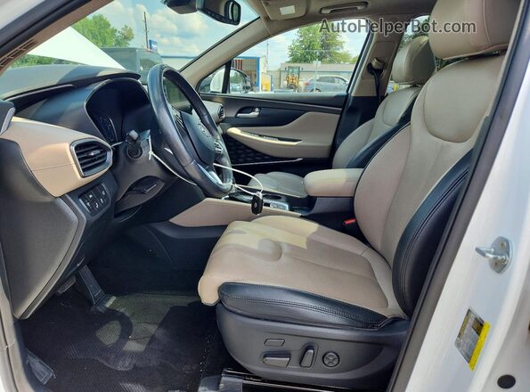 5NMS53ADXKH065048 2019 HYUNDAI SANTA White წინა სალონის ხედი