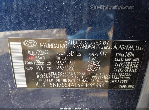 5NMS54AL6PH495664 2023 HYUNDAI SANTA FE Dark Blue Engine compartment view