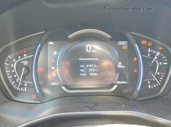5NMS5CAAXKH049101 2019 HYUNDAI SANTA Blue Instrument cluster view