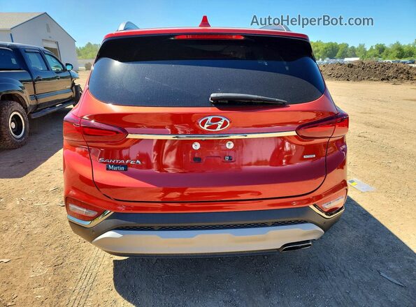 5NMS5CAD6KH085572 2019 HYUNDAI SANTA Красный Вид сзади