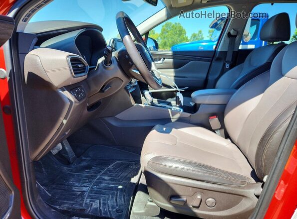 5NMS5CAD6KH085572 2019 HYUNDAI SANTA Красный Вид салона спереди