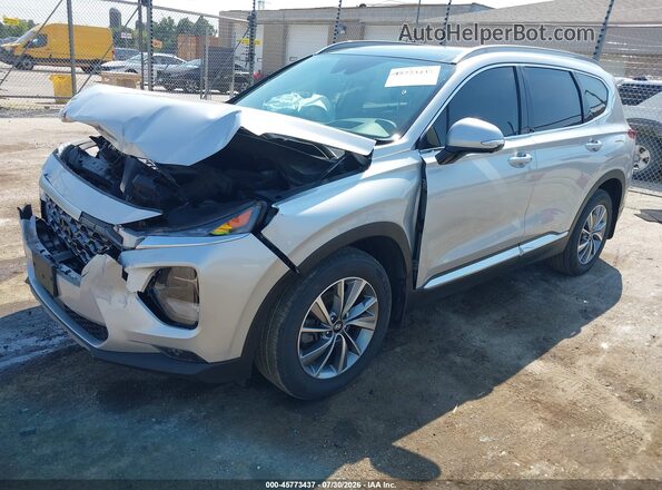 5NMS5CAD8KH134402 2019 HYUNDAI SANTA FE White წინა მარცხენა ხედი სამი მეოთხედიდან