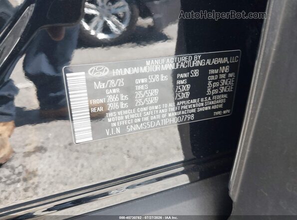 5NMS5DA11PH007798 2023 HYUNDAI SANTA FE HYBRID Black Widok komory silnika