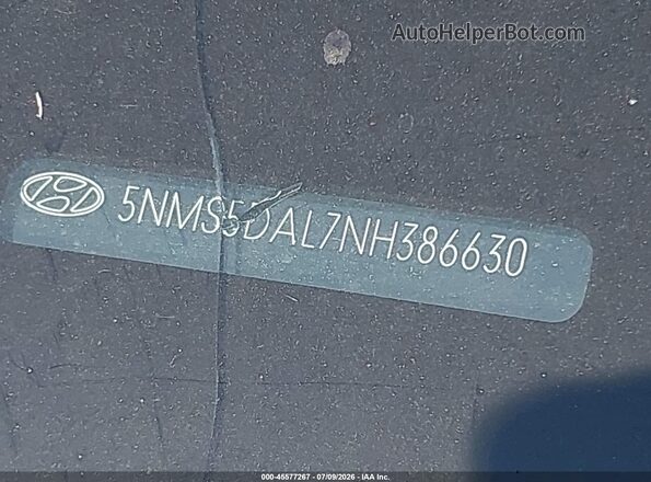 5NMS5DAL7NH386630 2022 HYUNDAI SANTA FE Gray 