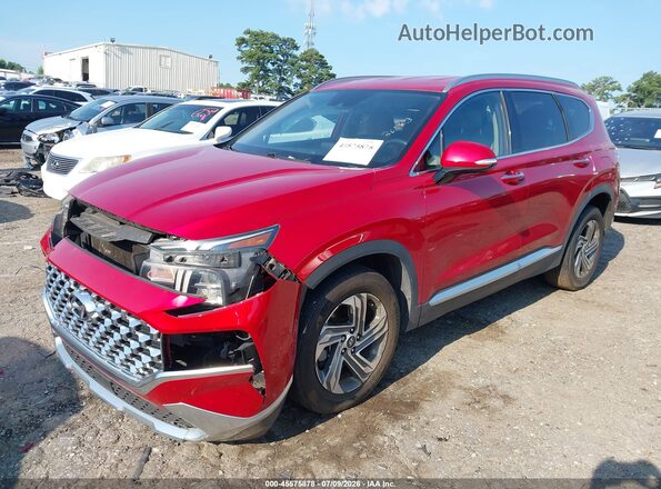 5NMS64AJ4MH301303 2021 HYUNDAI SANTA FE Red წინა მარცხენა ხედი სამი მეოთხედიდან