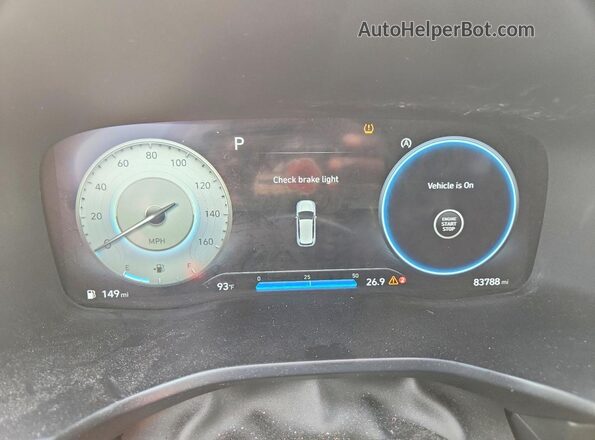 5NMS6DAJXNH387122 2022 HYUNDAI SANTA Gray Вид щитка приладів