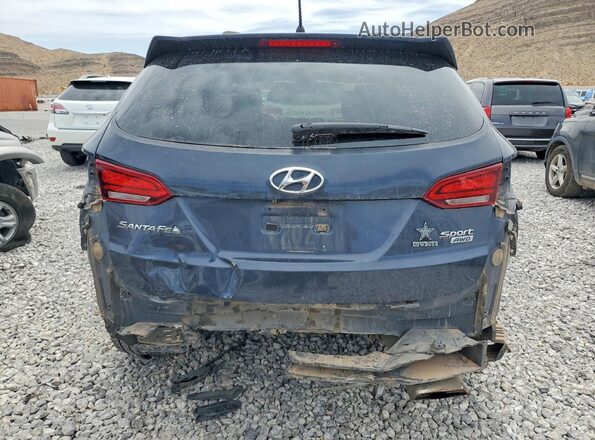 5NMZTDLB8JH080278 2018 HYUNDAI SANTA Blue Widok z tyłu
