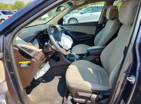5NMZTDLB9JH069502 2018 HYUNDAI SANTA Blue წინა სალონის ხედი