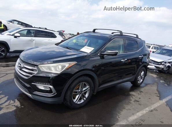 5NMZU3LB2JH062365 2018 HYUNDAI SANTA FE SPORT Black Передня ліва чверть