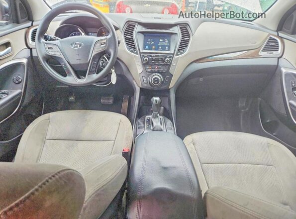 5NMZU3LB3HH002587 2017 HYUNDAI SANTA Silver Առջևի վահանակի տեսք