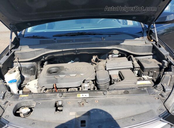 5NMZUDLB1HH005803 2017 HYUNDAI SANTA Black ძრავის განყოფილების ხედი