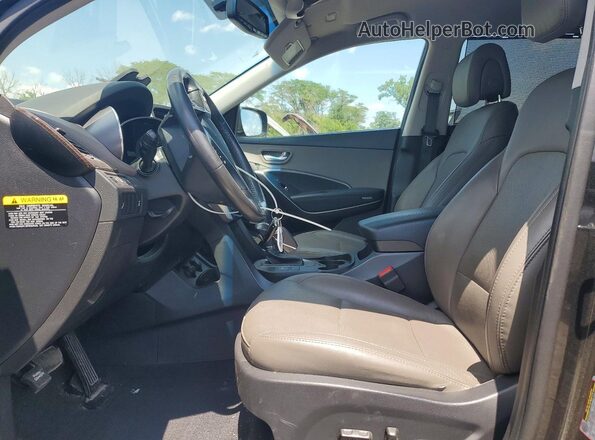 5NMZUDLB4HH028556 2017 HYUNDAI SANTA Black Widok wnętrza z przodu