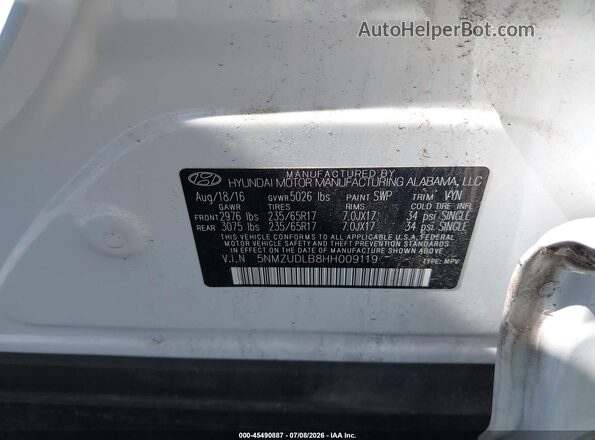 5NMZUDLB8HH009119 2017 HYUNDAI SANTA FE SPORT Gray Widok komory silnika