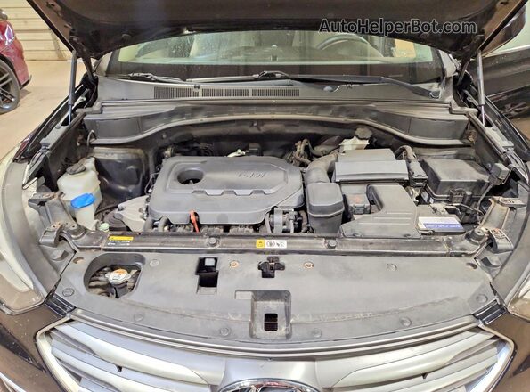 5NMZUDLBXHH030425 2017 HYUNDAI SANTA Black Vista del compartimento del motor