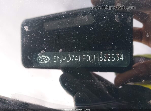 5NPD74LF0JH322534 2018 HYUNDAI ELANTRA Black Vista del cuadro de instrumentos