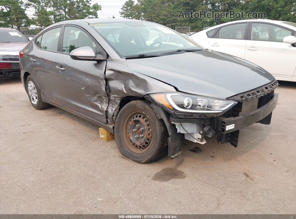 5NPD74LF0JH400732 2018 HYUNDAI ELANTRA Gray წინა ხედი