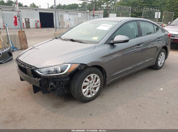 5NPD74LF0JH400732 2018 HYUNDAI ELANTRA Gray წინა მარცხენა ხედი სამი მეოთხედიდან