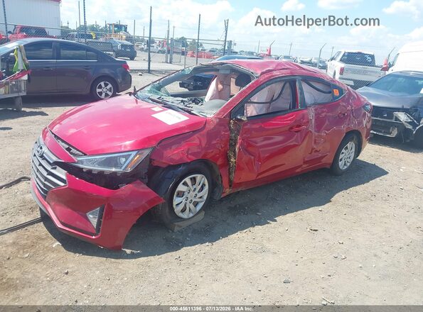 5NPD74LF0KH495603 2019 HYUNDAI ELANTRA Red Առջևի ձախ երեք քառորդ տեսարան