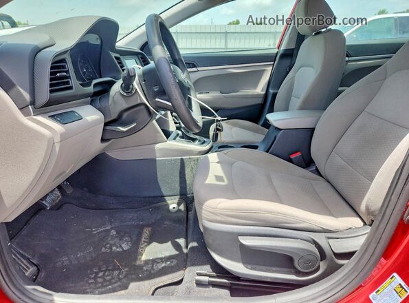 5NPD74LF0KH496749 2019 HYUNDAI ELANTRA Red Widok wnętrza z przodu