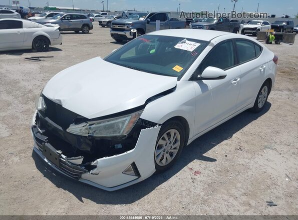 5NPD74LF2KH491102 2019 HYUNDAI ELANTRA White წინა მარცხენა ხედი სამი მეოთხედიდან