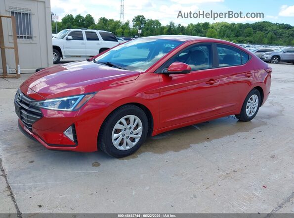 5NPD74LF2KH496817 2019 HYUNDAI ELANTRA Red Առջևի ձախ երեք քառորդ տեսարան