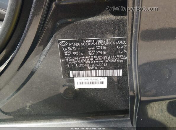 5NPD74LF2LH612048 2020 HYUNDAI ELANTRA Black Շարժիչի բաժամունքի տեսք