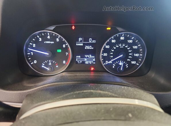 5NPD74LF3HH082633 2017 HYUNDAI ELANTRA Blue Вид щитка приладів