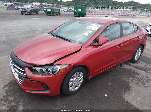 5NPD74LF3HH132897 2017 HYUNDAI ELANTRA Red წინა მარცხენა ხედი სამი მეოთხედიდან