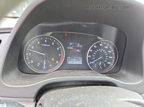 5NPD74LF3HH152678 2017 HYUNDAI ELANTRA Blue Instrument cluster view