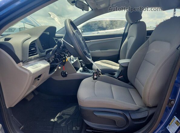 5NPD74LF4KH460272 2019 HYUNDAI ELANTRA Blue Widok wnętrza z przodu